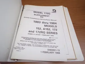 Cessna 172Q Supplement To Avionic Install 1983 thru 1984 Cessna 152 and 172